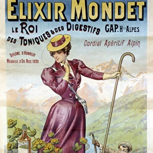 Advertising poster of 1900 for the Elixir Mondet "