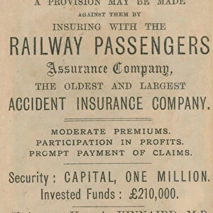 Advertisement for the Railway Passenger Assurance Company (engraving)