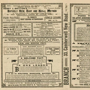 Advertisement for a variety of musical practices (engraving)
