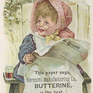 Advertisement for Vermont Manufacturing Co. Butterine, c. 1880 (colour litho)
