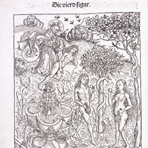 Adam and Eve in the Garden of Eden, 1491 (woodcut)