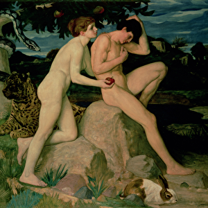 Adam and Eve (oil on canvas)