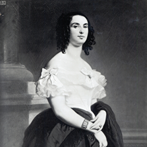 Adele Foucher (1803-68) 1839 (oil on canvas) (b / w photo)
