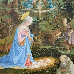 Adoration of the Child with the young st John the Baptist, st Romuald, 1463 circa, (tempera on wood)