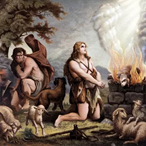 The Adoration of the Lamb (Cain and Abel) - Cain et Abel (sacrificing a sheep) in "