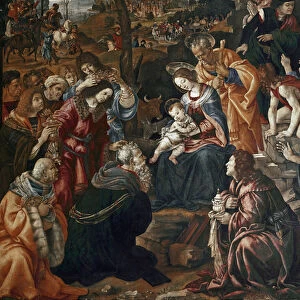 Adoration of the Magi - Altarpiece of San Donato (oil on panel, 1496)