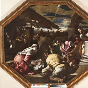 Adoration of the sheperds Painting by Francesco da Ponte dit Francesco Bassano (1549-1592