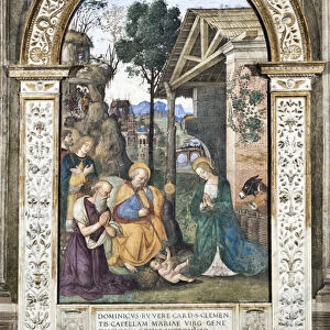 Adoration of the Shepherds Fresco by Pinturicchio (Bernardino di Betto) (1454-1513