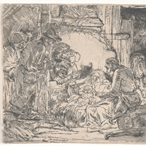 Adoration of the Shepherds with a Lamp, c. 1654 (etching)