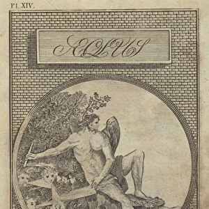 Aeolus, ancient Roman god of the winds (engraving)