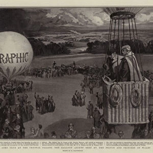 The Aero Club at the Crystal Palace, the Balloon Ascent seen by the Prince and Princess of Wales (litho)