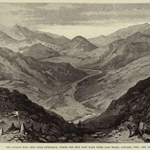 The Afghan War, Hill near Gundamuk, where the 44th Foot made their Last Stand, January 1842 (engraving)