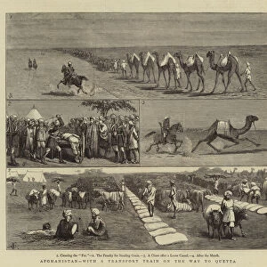 Afghanistan, with a Transport Train on the Way to Quetta (engraving)