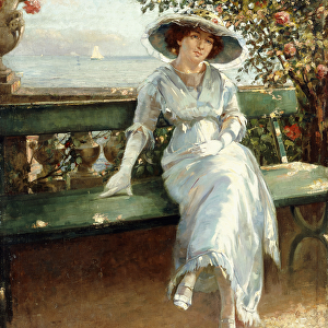 Afternoon by the Sea, Cannes, (oil on canvas)