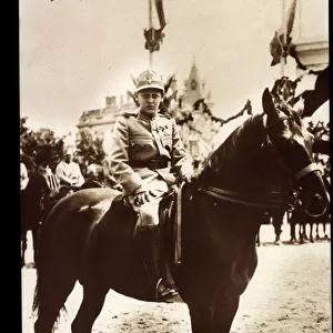 Ak A. S. R. Principele Nicolae, Prince Nicholas, Horse, Uniform (b / w photo)