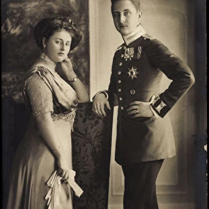 Ak Prince and Princess August William of Prussia, NPG 4006 (b / w photo)