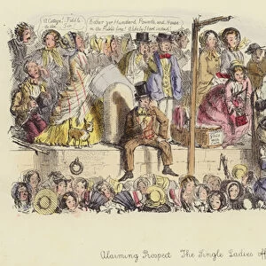 Alarming Prospect, the Single Ladies off to the Diggings (coloured engraving)