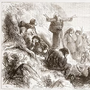 Albigensian worshippers on the banks of the Rhone, illustration from