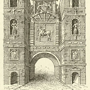 Aldersgate, from a print of 1670 (engraving)