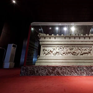 The Alexander the Great sarcophagus from the royal necropolis of Sidon, pentelic marble, last quarter of the 4th century BC (pentelic marble)