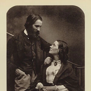 Alexander Munro, the sculptor, with his wife (b / w photo)