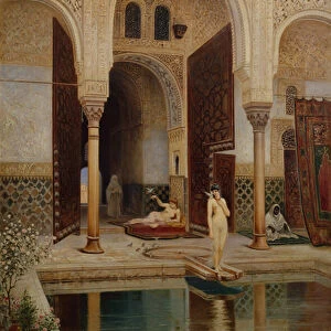 The Alhambra Palace Patio in Grenada, 1899 (oil on canvas)