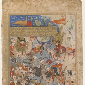 Ali and Aisha at the Battle of the Camel, from a Rawzat al-safa