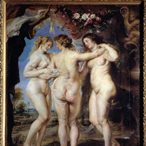 All three graces. Painting by Pierre Paul (Pierre-Paul) Rubens