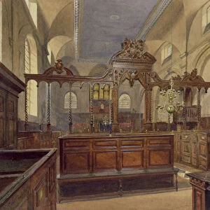 All Hallows The Great, Thames Street, Interior, 1884 (w / c)