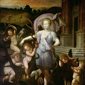 Allegorical portrait of Diane de Poitiers (1499-1566) 1556 (oil on canvas)