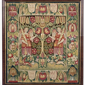 Allegorical tapestry cushion cover, North Germany, probably Hamburg, c. 1600-50 (textile)