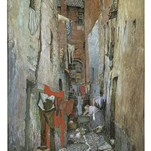 Alley, 1910 (w/c & Conte)