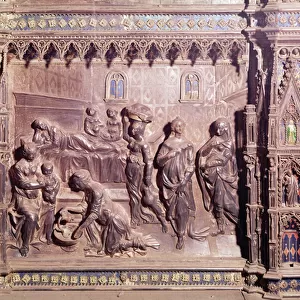 Altar frontal representing the birth of St. John the Baptist (silver)
