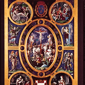 Altarpiece of Sainte-Chapelle, depicting the Crucifixion, enamelled by Leonard Limosin