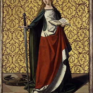 Back of altarpiece: St. Catherine of Alexandria, 16th century (painting)