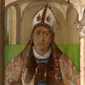 Ambroise de Milan (vers 340-397) - Saint Ambrose, Archbishop of Milan par Berruguete, Pedro (1450-1503). Oil on wood, size : 117x65, c. 1473-1475, Galleria nazionale delle Marche, Urbino