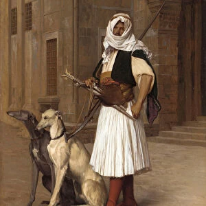 Anaute Avec Deux Chiens Whippets, 1867 (oil on panel)