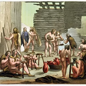 An Ancient Celtic or Gaulish Camp, c. 1800-18 (colour litho)
