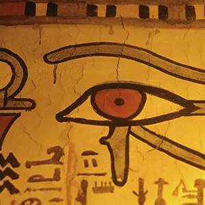Ancient Egypt, The eye of Horus, Wall painting, fresco, mural, Tomb of Sennufer, 18th Dynasty, New Kingdom, Thebes, Luxor (photo)