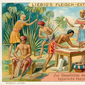 Ancient Egyptian papermakers (chromolitho)