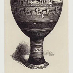 Ancient Greek geometric style vase (litho)