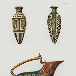 Ancient Greek glazed pottery (colour litho)
