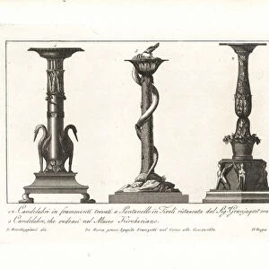 Ancient Roman candelabra. 1802 (engraving)