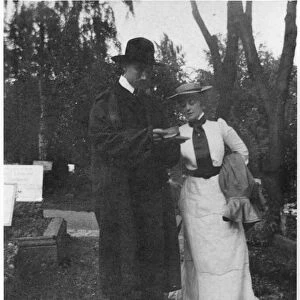Andre Gide and Maria van Rysselberghe, Weimar, Germany, 1903 (b / w photo)