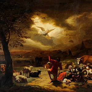 The Angel Appearing to the Shepherds (oil on canvas)