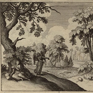The Angel consoling Hagar in the wilderness (engraving)
