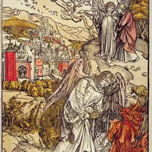 Angel with the Key of the Abyss, 1498 (colour woodcut)