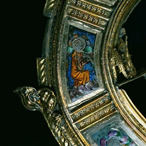 Angel playing a wind instrument, detail from the crozier of William of Wykeham (c