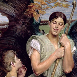 Angel and Shepherd Boy, 1911 (oil on panel)