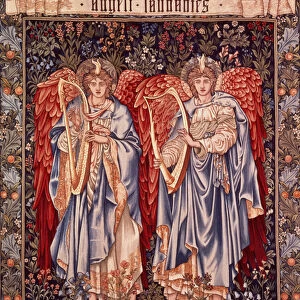 Angeli Laudantes, tapestry designed by Henry Dearle with figures by Edward Burne-Jones originally drawn in 1877 / 78, woven at Merton Abbey in 1894 by Morris and Co. (wool & silk on cotton)